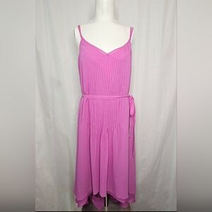 White House Black Market Iris Orchid Pleated High-Low Dress‎ Size 10 NWT